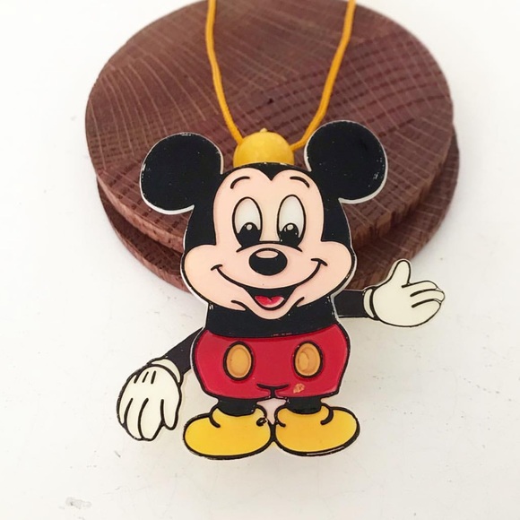 RARE VINTAGE DISNEY Mickey Mouse Wind-Up Lanyard Necklace - Picture 1 of 8